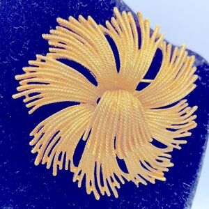 Vintage Signed Monet Cordelia Gold Plated Brooch Book Piece Iconic 60s Starburst